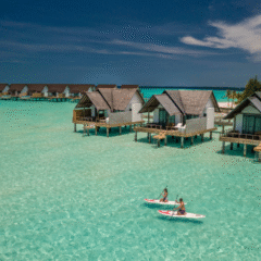 Watervillas på Fushifaru Maldives set fra vandet